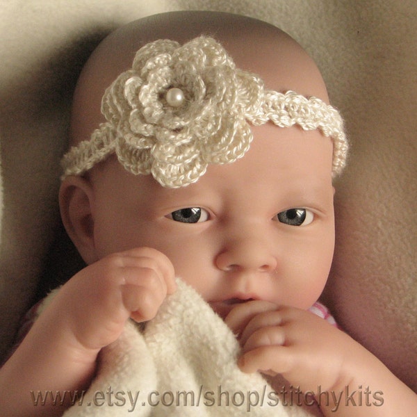 Crochet pattern for Baby Headband, child, adult, flower headband - INSTANT DOWNLOAD .pdf