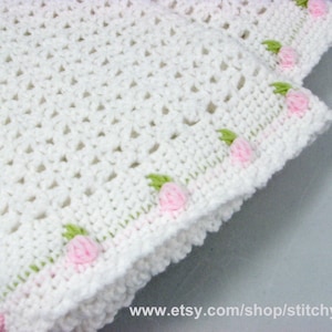 Crochet Pattern for Rosebud Baby Blanket INSTANT DOWNLOAD .pdf image 1