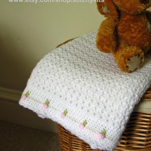 Crochet Pattern for Rosebud Baby Blanket INSTANT DOWNLOAD .pdf image 4