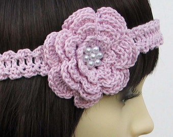 Crochet pattern for Flower Headband, any size baby to adult - INSTANT DOWNLOAD .pdf