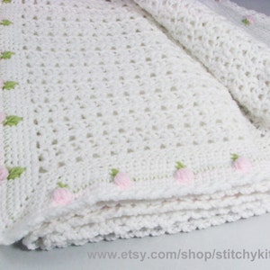 Crochet Pattern for Rosebud Baby Blanket INSTANT DOWNLOAD .pdf image 3