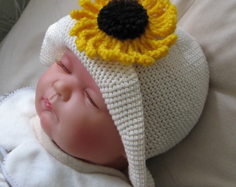 Crochet Pattern for Sunflower Hat in 4 sizes for baby & toddler - INSTANT DOWNLOAD .pdf