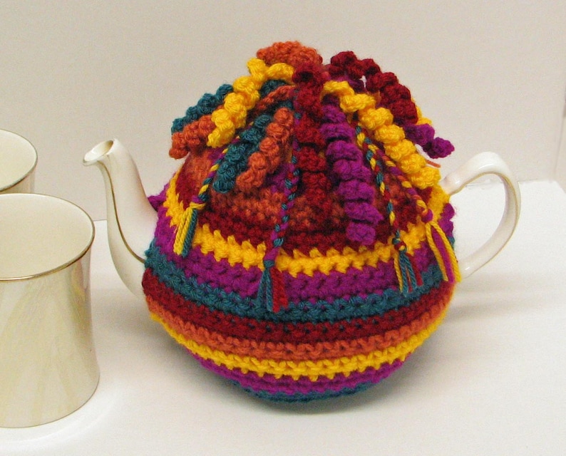Crochet Pattern for Tea Cosy / Cozy Trimmed With Spirals and - Etsy