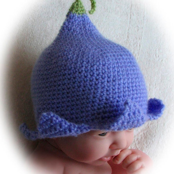 Crochet Pattern for Flower Fairy Bluebell Hat in 4 sizes - INSTANT DOWNLOAD .pdf