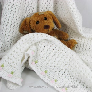 Crochet Pattern for Rosebud Baby Blanket INSTANT DOWNLOAD .pdf image 2