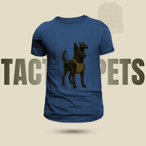 Custom Tactical Pet T-Shirt | Personalized Cartoon Dog Tee | Military K9 Gift | Pet Portrait Shirt | Dog Dad Gift | Veteran Pet Lover Shirt