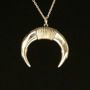Taurus Horns Pendant: Elegant Zodiac Jewelry Celebrating Strength and Stability, sterling silver, handmade,