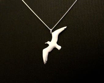 Collier oiseau albatros, bijoux oiseau, pendentif symbole de la liberté, pendentif symbole de l'espoir, argent sterling sculpté à la main, fête des mères