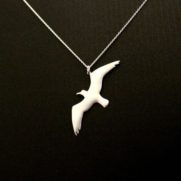 Albatross bird necklace, bird jewelry, freedom symbol pendant, hope symbol pendant, sterling silver hand carved,MOTHERS DAY