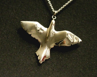 Dove necklace, Dove jewelry, Lucky bird pendant, Bird jewelry, Bird necklace, sterling silver,MOTHERS DAY