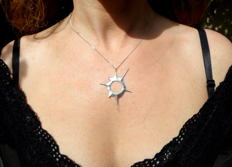 Solar eclipse 2024,solar eclipse jewelry, solar eclipse pendant, the original, April 2024, sterling silver, handmade, the original idea,, image 4