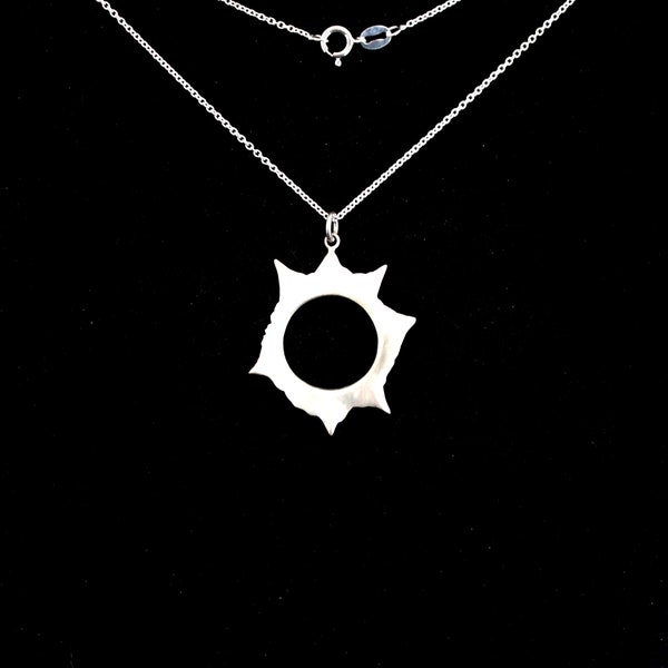 Solar eclipse 2024,solar eclipse jewelry, solar eclipse pendant, the original, April 2024, sterling silver, handmade, the original idea,,