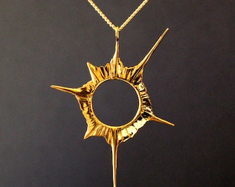Solförmörkelsehalsband: Himmelsmycken med kosmisk berlock och astronomisk elegans, sterlingsilver Handgjort Originalet