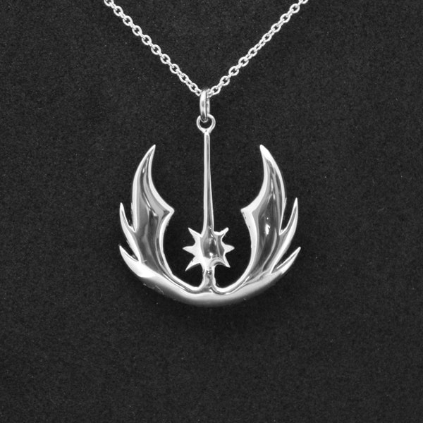Jedi Order symbol pendant, sci fi jewelry, solid sterling silver, handmade.,MOTHERS DAY