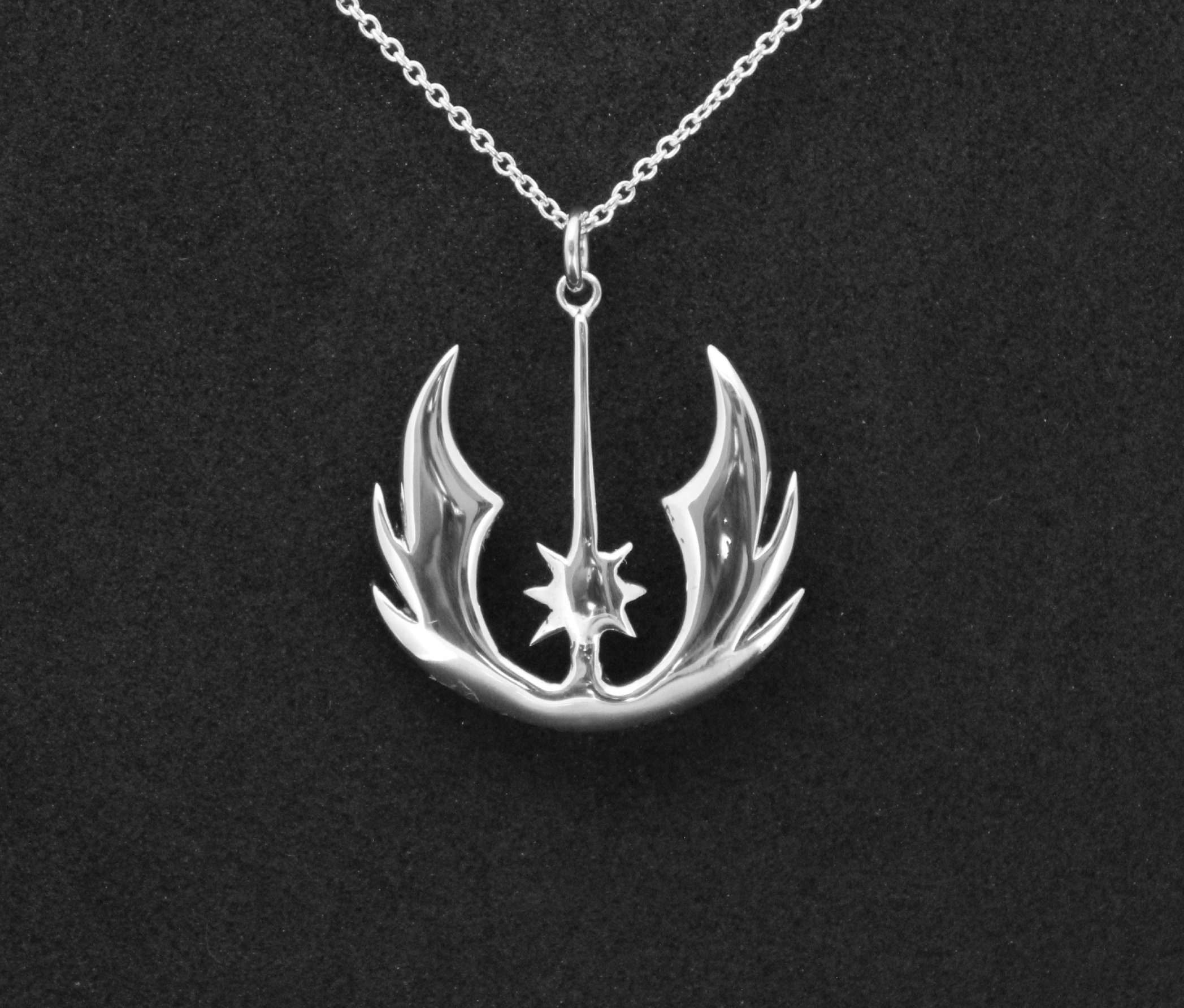 Jedi Order Symbol Pendant Sci Fi Jewelry Solid Sterling Silver