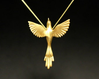 Phoenix Rising Halskette: Zeitloses Symbol der Erneuerung, der Stärke, der Wiedergeburt und der Widerstandsfähigkeit, Sterling Silber 925 handgeschnitzt,