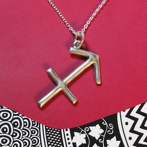 zodiac jewelry Sagittarius jewelry horoscope sign symbol necklace handmade sterling silver fine jewelry,,