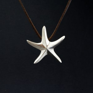 Meeresschmuck, Seestern, Seestern, Kette, Seestern Anhänger, Sterling Silber, handgearbeitet, einzigartiges Sommergeschenk,