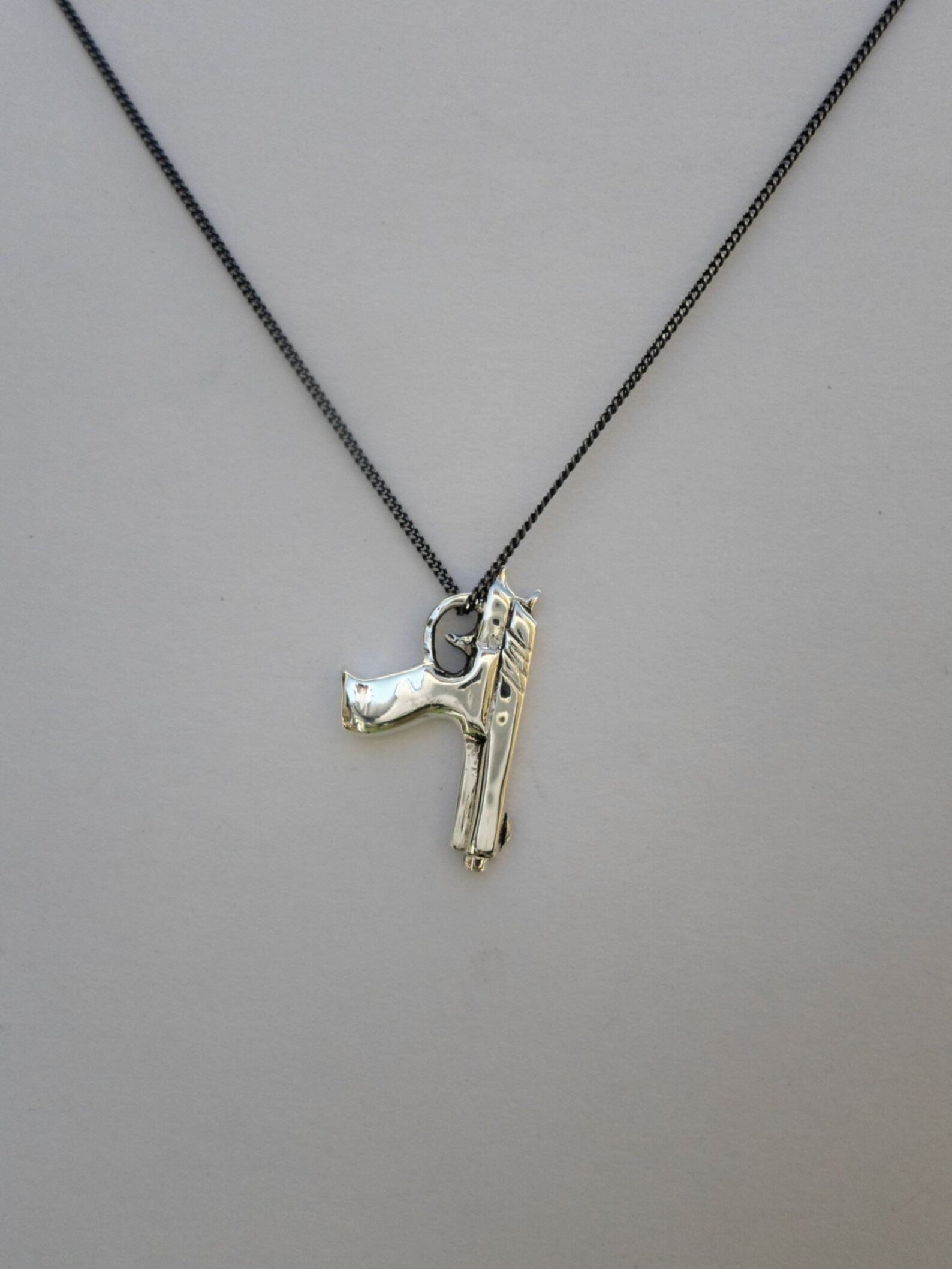 Gun Jewelry Pistol Necklace Gun Pendant Reverse Pistol Pendant Etsy