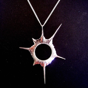Solar Eclipse Necklace: Celestial Jewelry with Cosmic Charm and Astronomical Elegance, the original, sterling silver, handmade,
