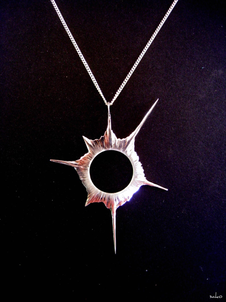 Solar eclipse 2024,solar eclipse jewelry, solar eclipse pendant, the original, April 2024, sterling silver, handmade, the original idea,, image 2