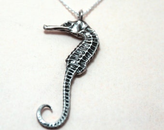 Seahorse jewelry, seahorse pendant, hippocampus pendant, sterling silver, hand crafted,