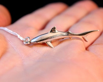 Shark pendant, beach jewelry, pisces jewelry, jaws pendant, sterling silver hand carved real shark necklace,MOTHERS DAY