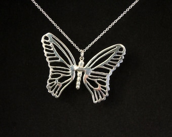 Butterfly Pendant Necklace: Delicate Nature-Inspired Jewelry, Symbol of Transformation and Grace, handmade, sterling silver,