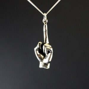 Fuck off jewelry, fuck off charm, fuck you middle finger, hand gesture, up yours sterling silver, rebel jewelry,MOTHERS DAY image 3