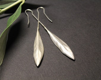 Olive leaf earrings pair, handmade, sterling silver, greek symbol earrings, wedding earrings,