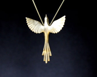 Phoenix bird pendant, Phoenix bird jewelry, Bird jewelry, sterling silver hand carved,MOTHERS DAY