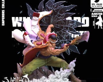 Pirate Emperor-Inspired Resin Statue | Bearded Sea Warrior Collectible | Dynamic Anime Figure [SamihoStudios]