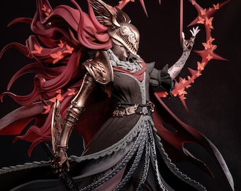 Scarlet Valkyrie Resin Statue – Armored Female Warrior Figure – High Detail Collector Display Piece