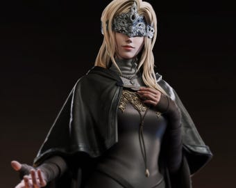 Hooded Shrine Maiden Resin Statue – Dark Fantasy Priestess Figure – Model Kit