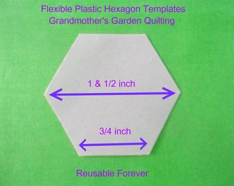 175 flexible plastic quilting hexagon templates ~ REUSABLE FOREVER ~ 1 & 1/2 inch size