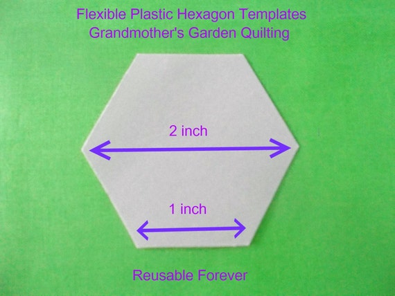 100 Flexible Plastic Quilting Hexagon Templates REUSABLE FOREVER 2 Inch  Size 