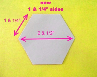 500 Paper Hexagon Templates for Patchwork  One and 1/4  inch Sides