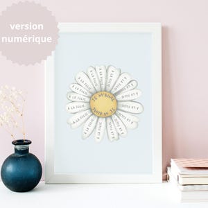 wall poster with positive affirmation message in French, minimalist self-confidence poster, wall decoration to print