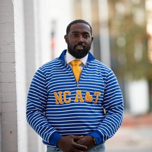 North Carolina A&T University Striped Zip-Up Sweatshirt (Unisex)
