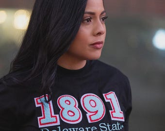 1891 Delaware State Black Tee Shirt (Unisex)