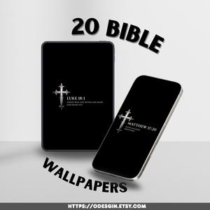 Christian Bible Verse Wallpapers | 20 Minimalist Phone & Tablet Backgrounds | Scripture Wallpapers | Faith Digital Download