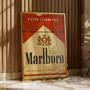 Marlboro Digital Print • Vintage Cigarette Pack Wall Art • Retro Marlboro Poster • Americana Printable Decor • Digital Download