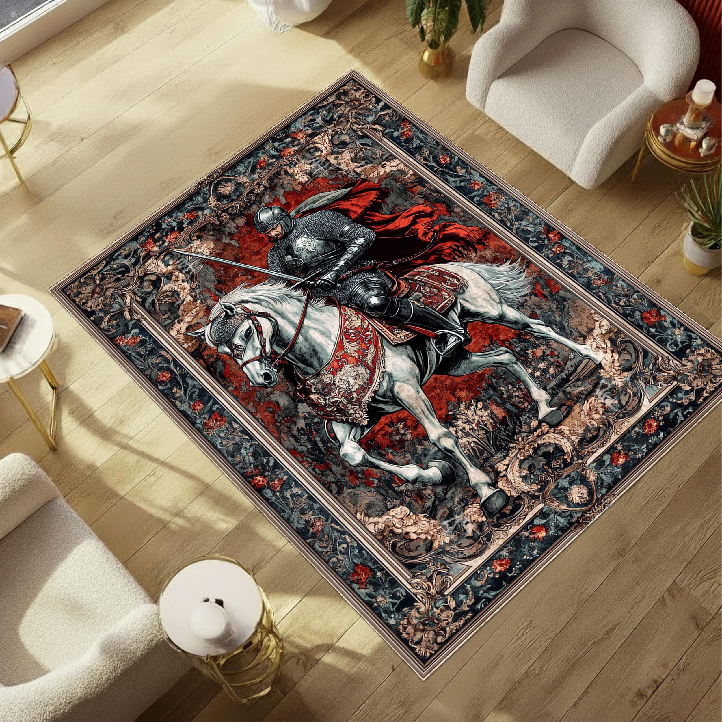 Meta Knight Rug Medieval Knight Rug, Gothic Warrior Carpet With Vintage Armor ...
