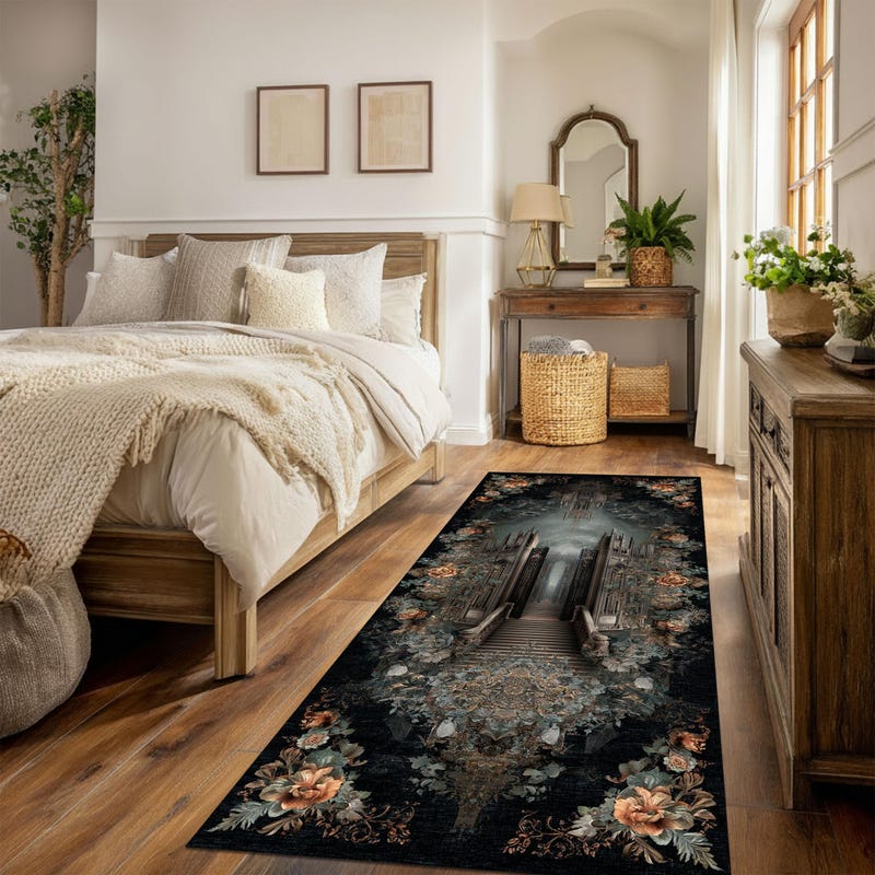 Cathedral Rug Black Cathedral Rug - Etsy