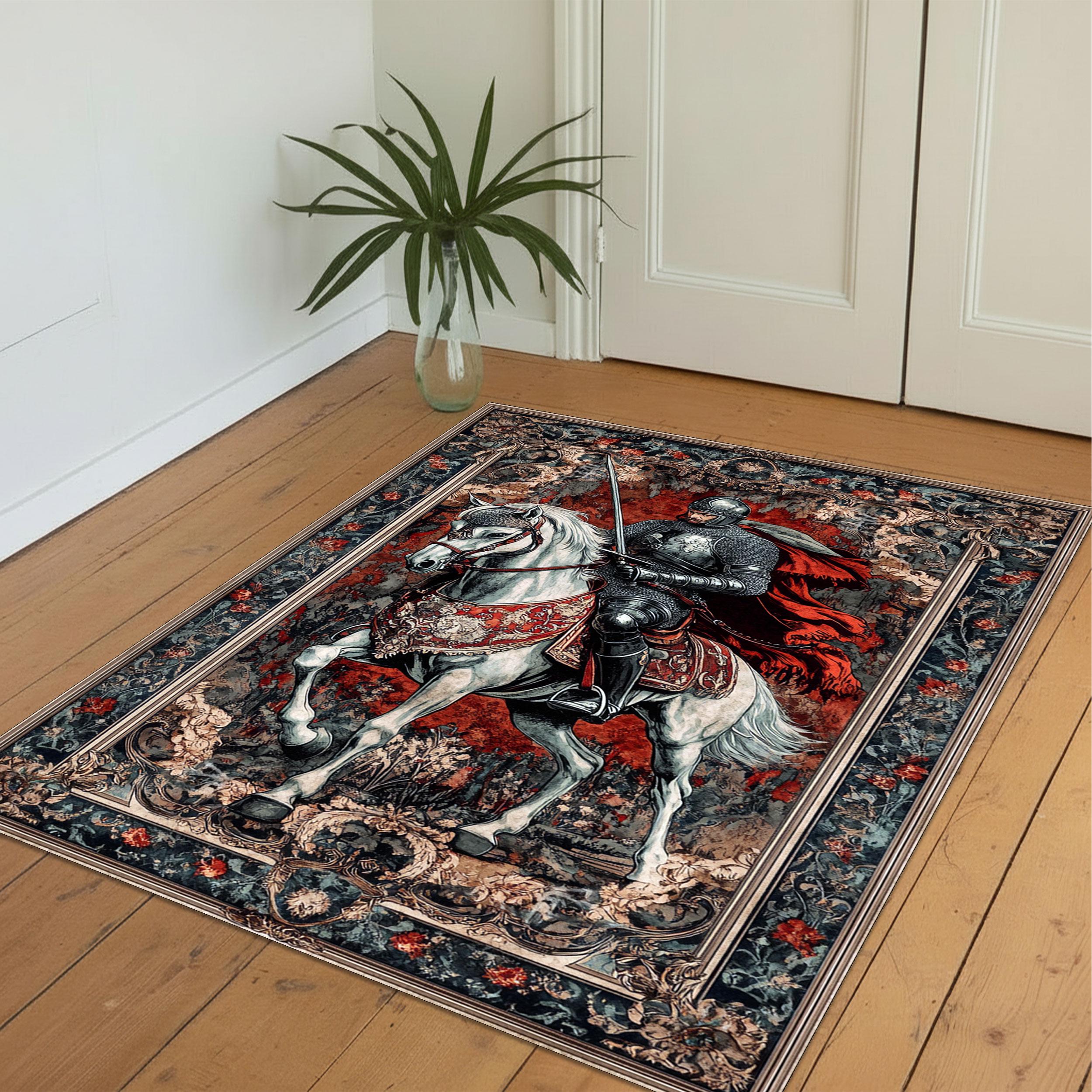Meta Knight Rug Medieval Knight Rug, Gothic Warrior Carpet With Vintage Armor ...