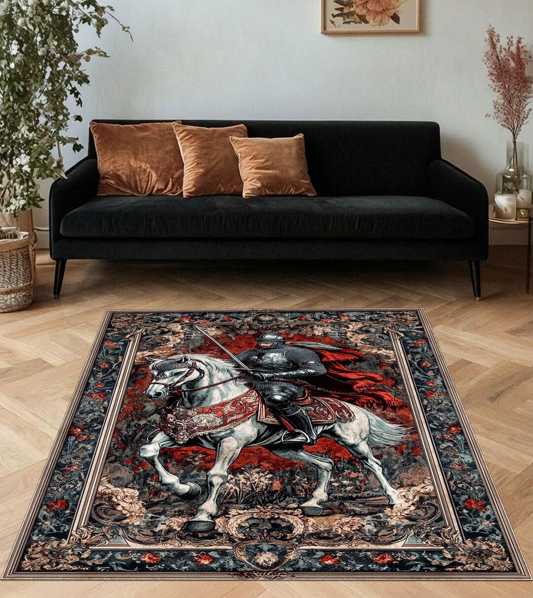Meta Knight Rug Medieval Knight Rug, Gothic Warrior Carpet With Vintage Armor ...