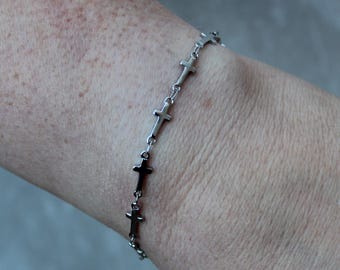 Cross Bracelet | Silver or Gold | Christian Jewellery