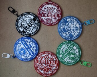 Keychains for Doctor, Nurse, Firefighter, Police, Teacher, Veterinarian | Profession Keyring Gifts