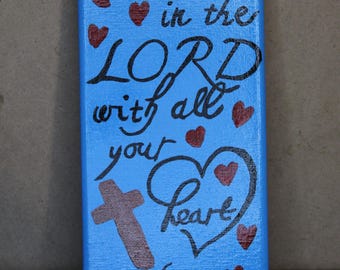 Proverbs 3:5 | Trust in the LORD with all your heart | Christian Wall Decor Canvas Painting