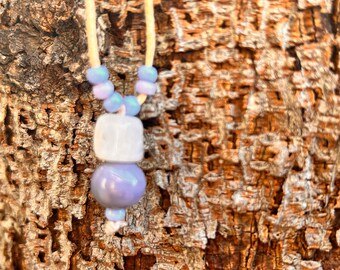 Adjustable Amethyst beaded necklace